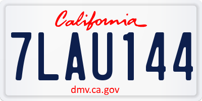 CA license plate 7LAU144