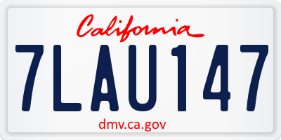 CA license plate 7LAU147