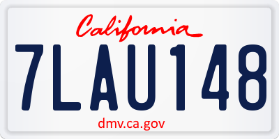 CA license plate 7LAU148