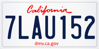 CA license plate 7LAU152