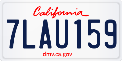 CA license plate 7LAU159