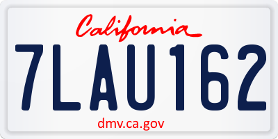 CA license plate 7LAU162