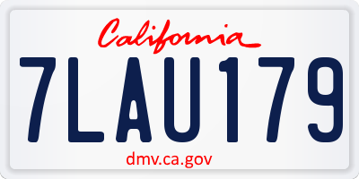 CA license plate 7LAU179