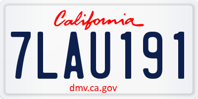 CA license plate 7LAU191