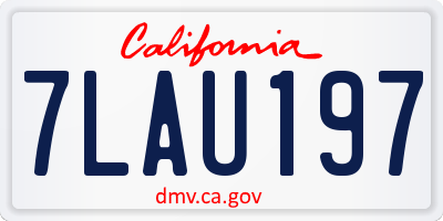 CA license plate 7LAU197