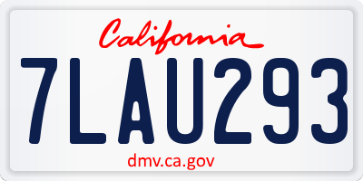 CA license plate 7LAU293