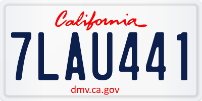 CA license plate 7LAU441