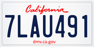 CA license plate 7LAU491