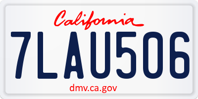 CA license plate 7LAU506