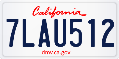 CA license plate 7LAU512