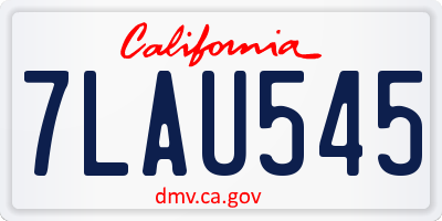 CA license plate 7LAU545