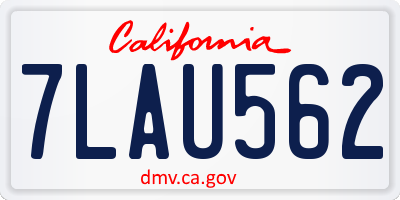 CA license plate 7LAU562