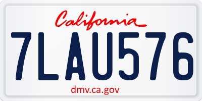 CA license plate 7LAU576