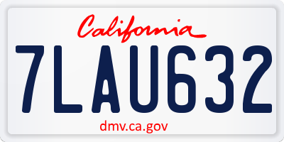 CA license plate 7LAU632