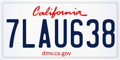 CA license plate 7LAU638