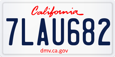 CA license plate 7LAU682