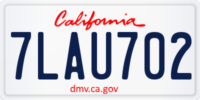 CA license plate 7LAU702