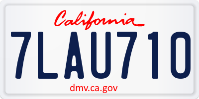 CA license plate 7LAU710