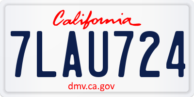 CA license plate 7LAU724