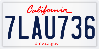 CA license plate 7LAU736