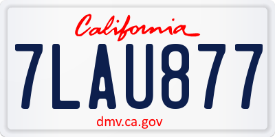 CA license plate 7LAU877