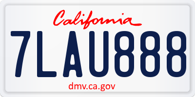 CA license plate 7LAU888