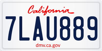 CA license plate 7LAU889