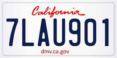 CA license plate 7LAU901