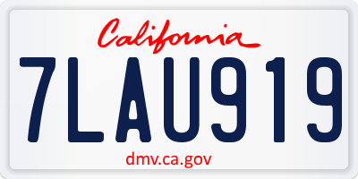 CA license plate 7LAU919