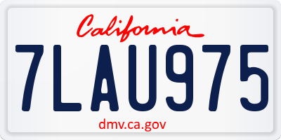 CA license plate 7LAU975