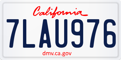 CA license plate 7LAU976