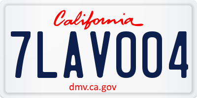 CA license plate 7LAV004