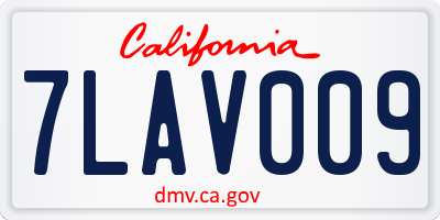 CA license plate 7LAV009