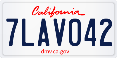 CA license plate 7LAV042