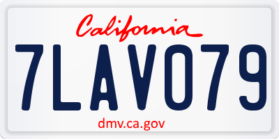 CA license plate 7LAV079