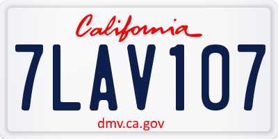 CA license plate 7LAV107