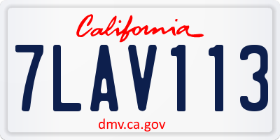 CA license plate 7LAV113