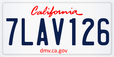 CA license plate 7LAV126
