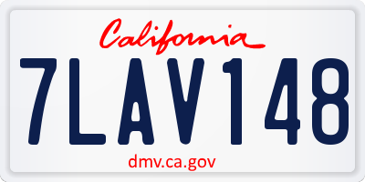 CA license plate 7LAV148