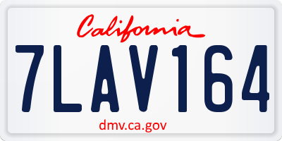CA license plate 7LAV164