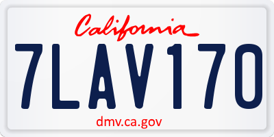CA license plate 7LAV170