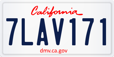 CA license plate 7LAV171