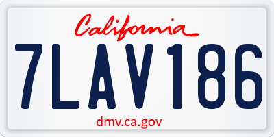 CA license plate 7LAV186