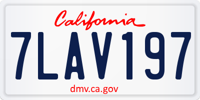 CA license plate 7LAV197