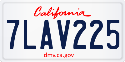 CA license plate 7LAV225