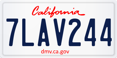 CA license plate 7LAV244