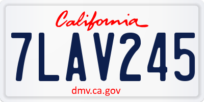 CA license plate 7LAV245