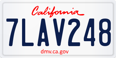 CA license plate 7LAV248