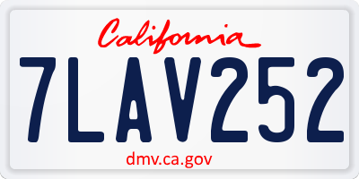 CA license plate 7LAV252