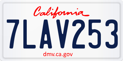 CA license plate 7LAV253